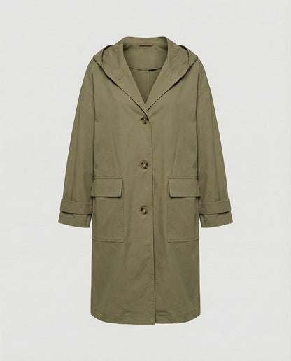 Meara | Women's Longline Hooded Waterproof Trench Coat