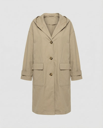 Meara | Women's Longline Hooded Waterproof Trench Coat