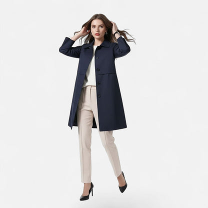 Ondelia | Women's Mid-Length Wool-Blend Double-Breasted Trench Coat