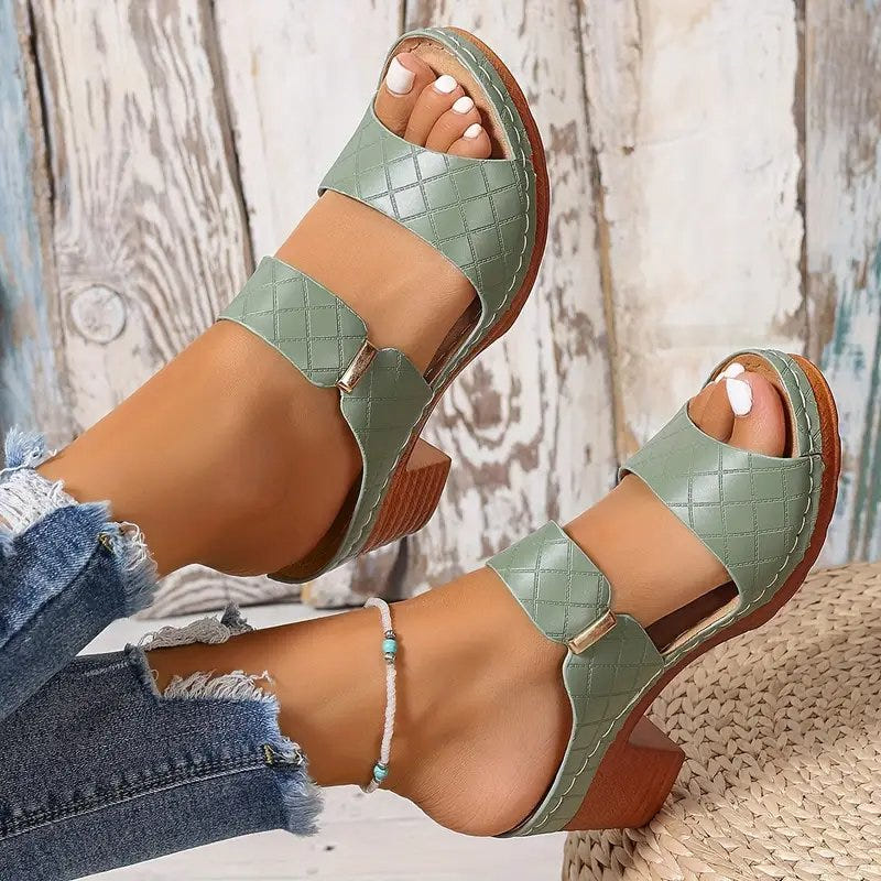 Grace | Block Heeled Sandals Orthopedic Platform Slip On Mule