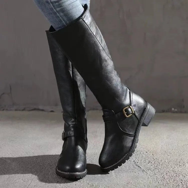 Marlowette | Women's Knee-High Buckle Riding Boot