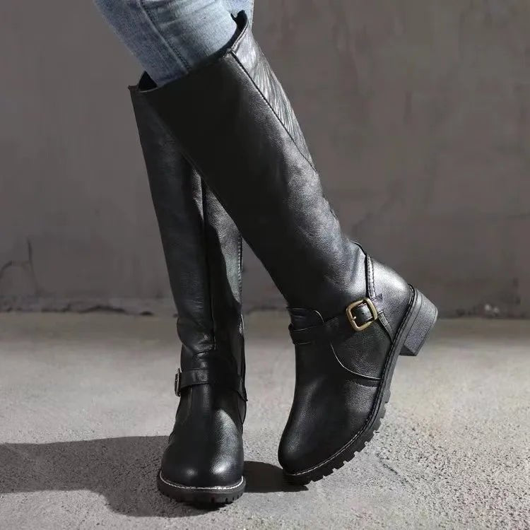 Marlowette | Women's Knee-High Buckle Riding Boot