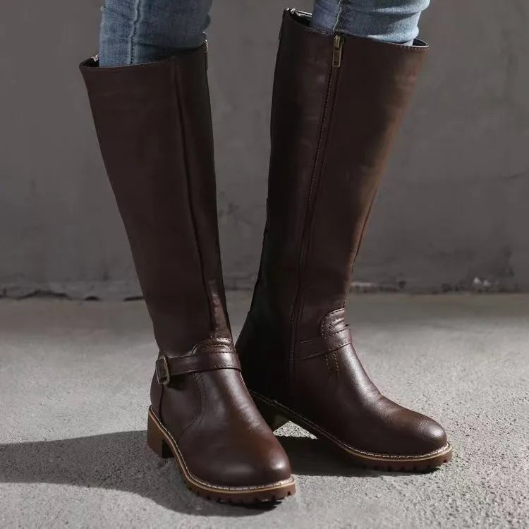 Marlowette | Women's Knee-High Buckle Riding Boot