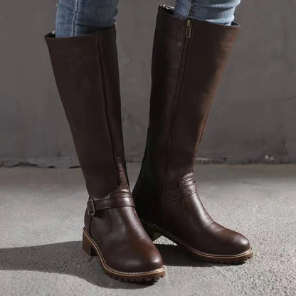 Marlowette | Women's Knee-High Buckle Riding Boot