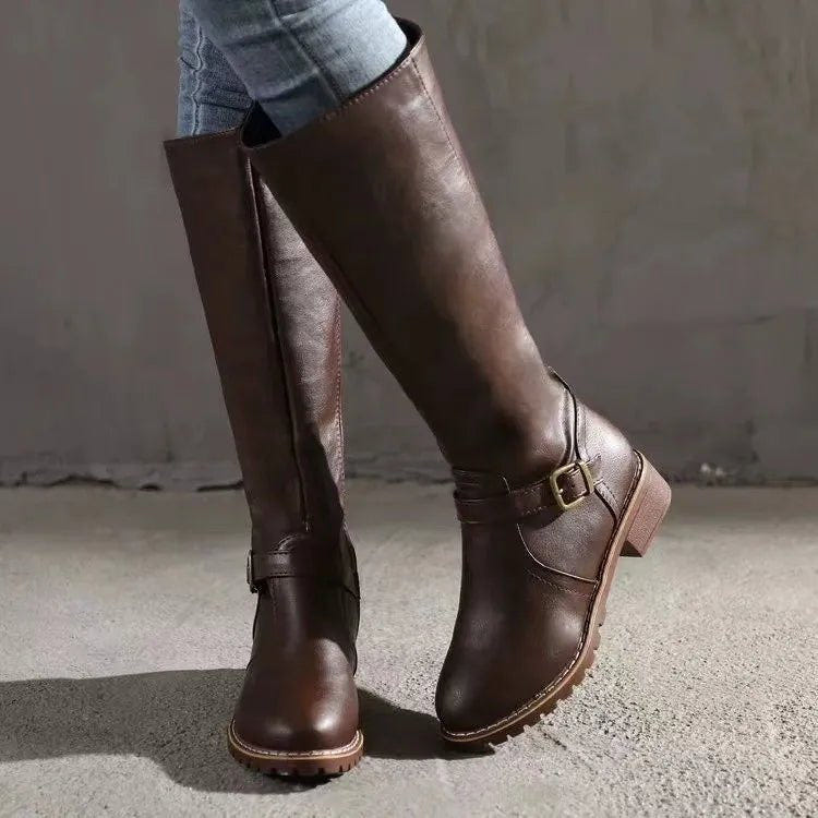 Marlowette | Women's Knee-High Buckle Riding Boot