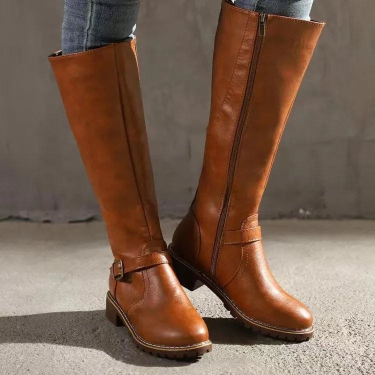 Marlowette | Women's Knee-High Buckle Riding Boot
