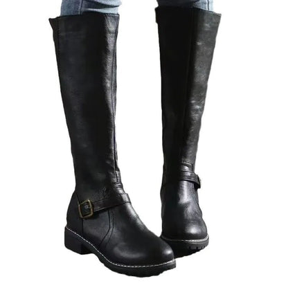 Marlowette | Women's Knee-High Buckle Riding Boot