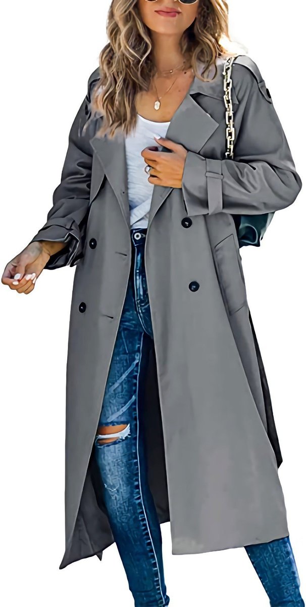 Vivienne | Women's Double-Breasted Belted Longline Trench Coat