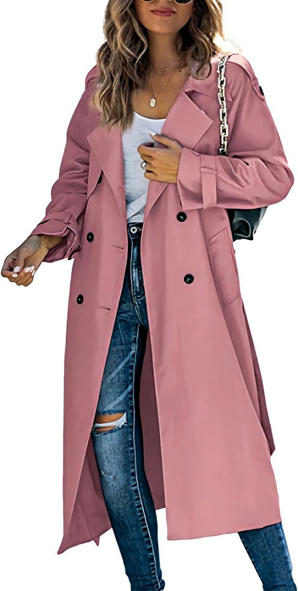 Vivienne | Women's Double-Breasted Belted Longline Trench Coat