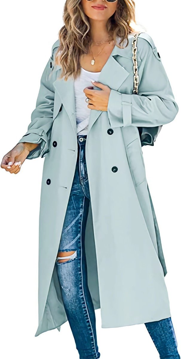 Vivienne | Women's Double-Breasted Belted Longline Trench Coat