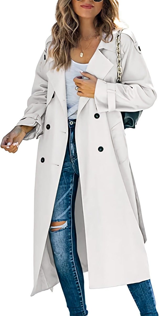 Vivienne | Women's Double-Breasted Belted Longline Trench Coat