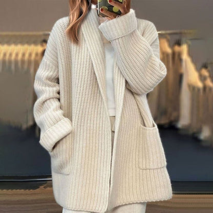 Marlowyn | Women's Oversized Open-Front Scarf Collar Knit Cardigan