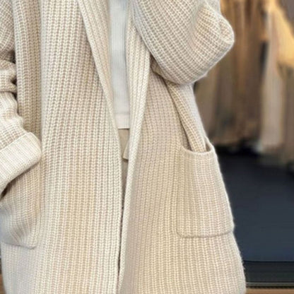 Marlowyn | Women's Oversized Open-Front Scarf Collar Knit Cardigan