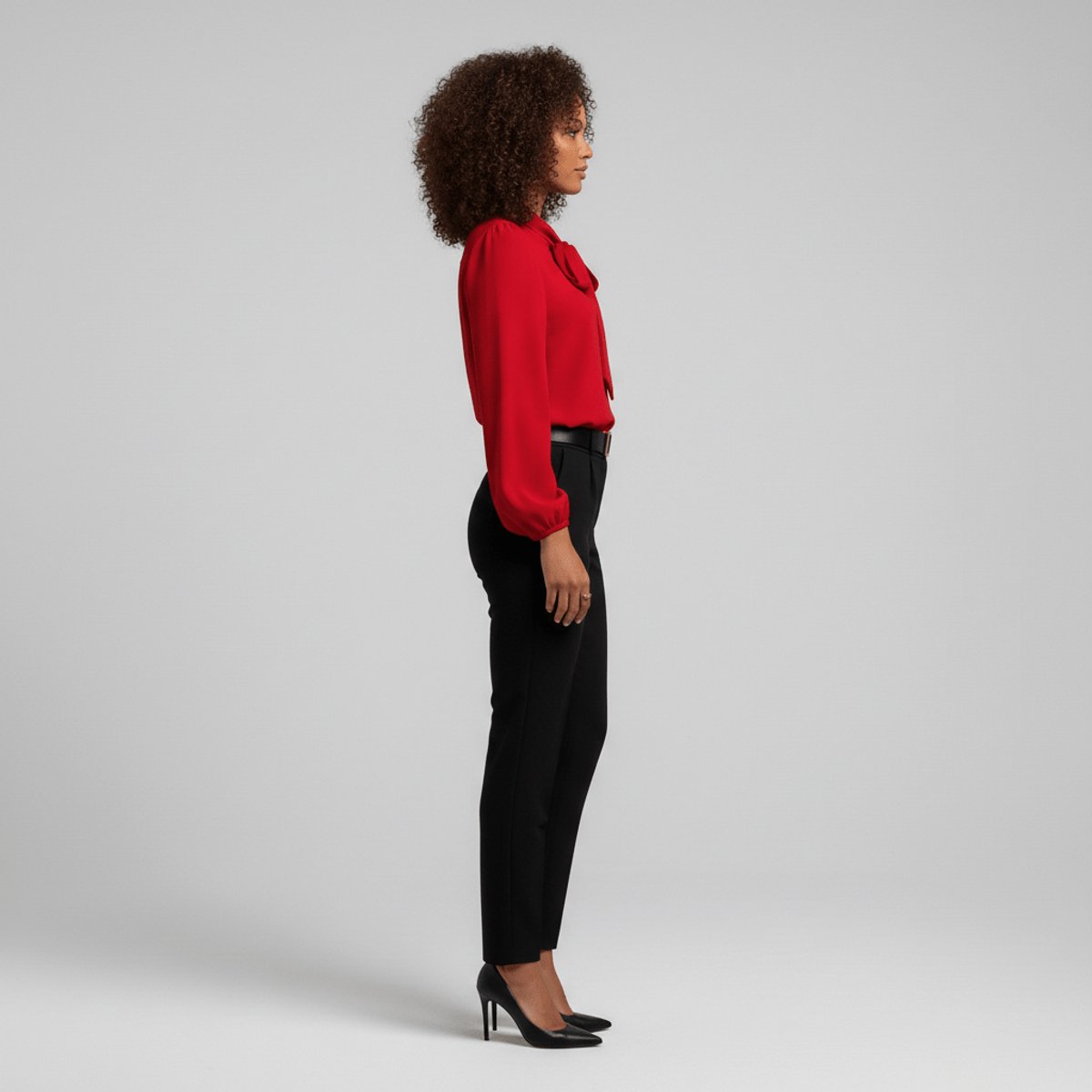 Rosalind | Women's Relaxed-Fit Bow-Tie Neck Long-Sleeve Blouse