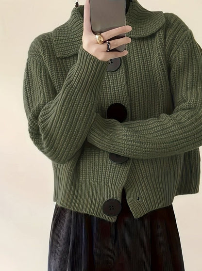 Bellwyn | Women's Relaxed Fit Ribbed Knit Folded Collar Jumper