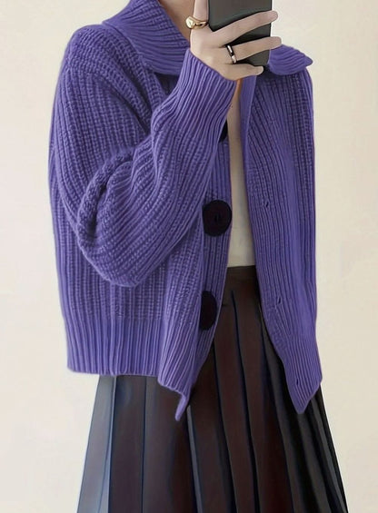 Bellwyn | Women's Relaxed Fit Ribbed Knit Folded Collar Jumper