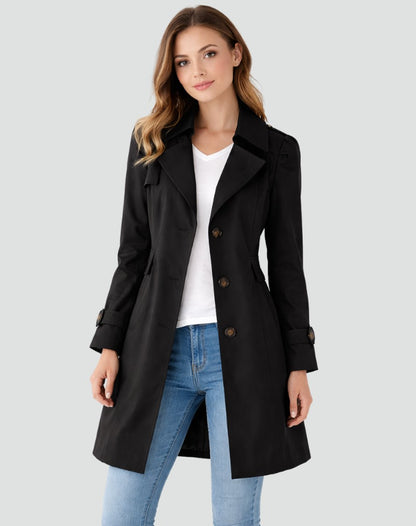 Isabella | Women's Tailored Mid-Length Single-Breasted Trench Coat