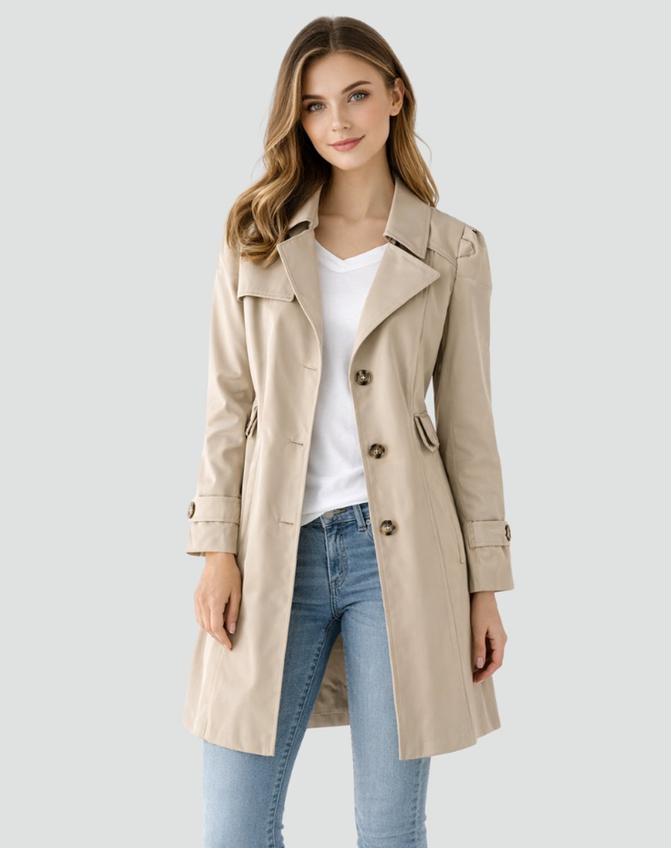Isabella | Women's Tailored Mid-Length Single-Breasted Trench Coat