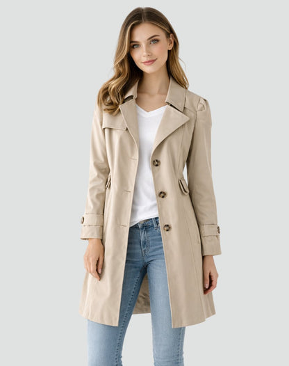 Isabella | Women's Tailored Mid-Length Single-Breasted Trench Coat