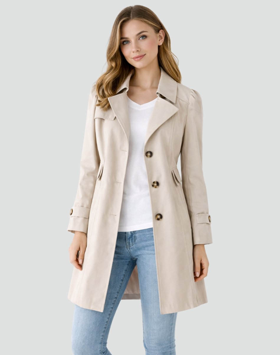 Isabella | Women's Tailored Mid-Length Single-Breasted Trench Coat