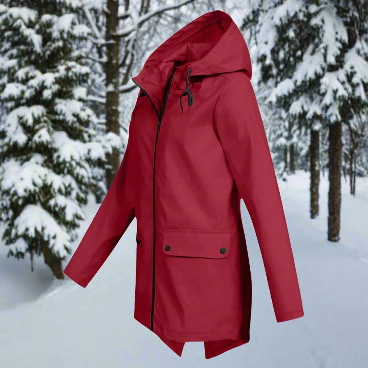Marlowyra | Women's Waterproof Hooded Longline Rain Jacket