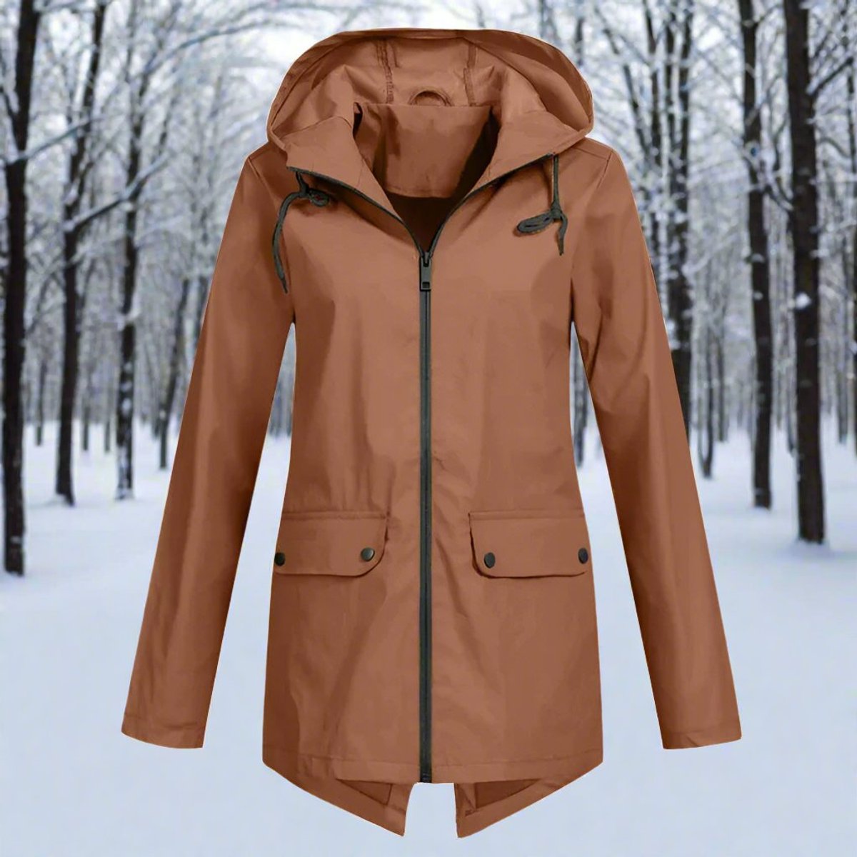Marlowyra | Women's Waterproof Hooded Longline Rain Jacket