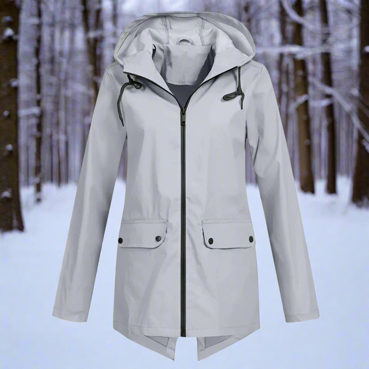 Marlowyra | Women's Waterproof Hooded Longline Rain Jacket