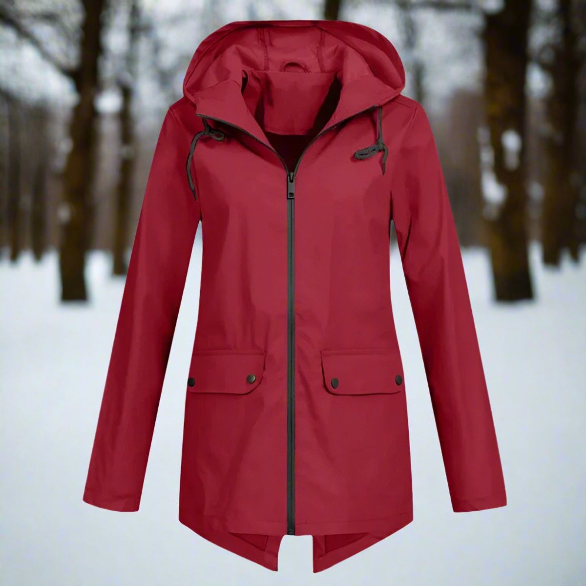 Marlowyra | Women's Waterproof Hooded Longline Rain Jacket