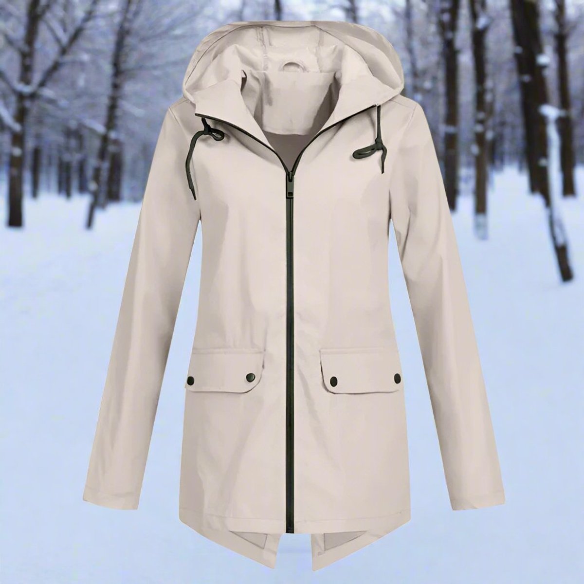 Marlowyra | Women's Waterproof Hooded Longline Rain Jacket