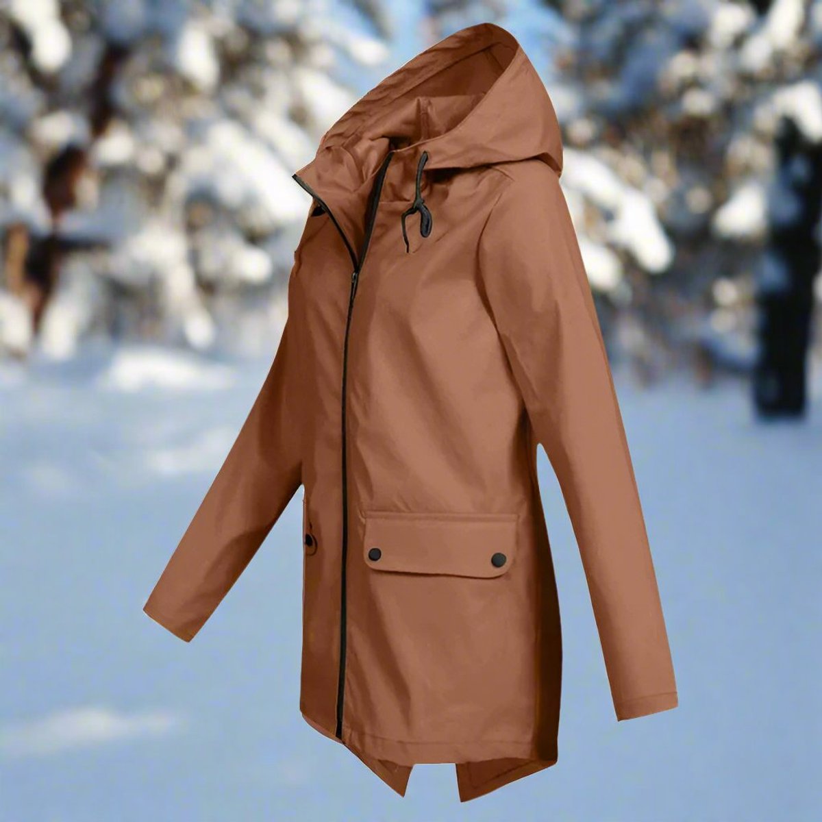 Marlowyra | Women's Waterproof Hooded Longline Rain Jacket
