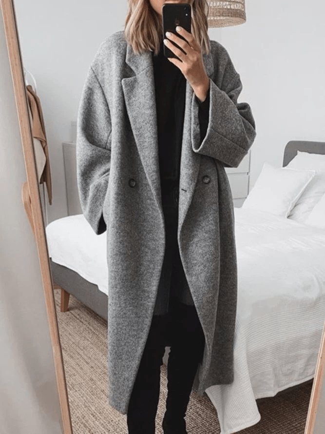 Odessa | Women's Wool Blend Long Coat Double Breasted Oversized Winter Overcoat