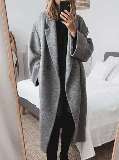 Odessa | Women's Wool Blend Long Coat Double Breasted Oversized Winter Overcoat
