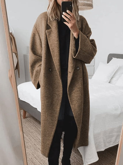 Odessa | Women's Wool Blend Long Coat Double Breasted Oversized Winter Overcoat
