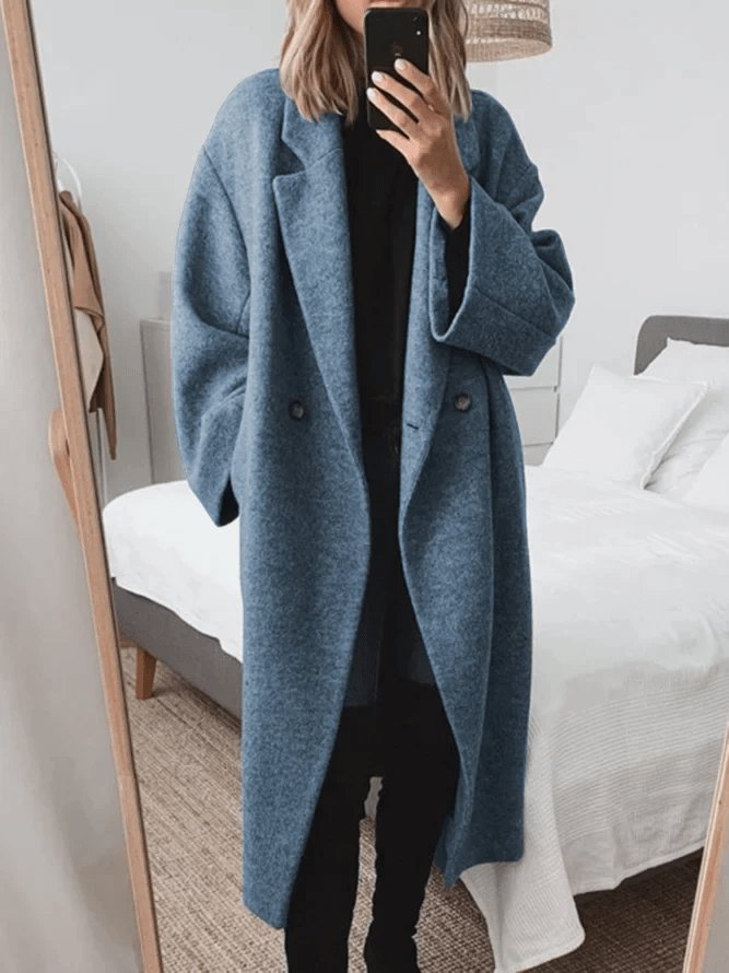Odessa | Women's Wool Blend Long Coat Double Breasted Oversized Winter Overcoat